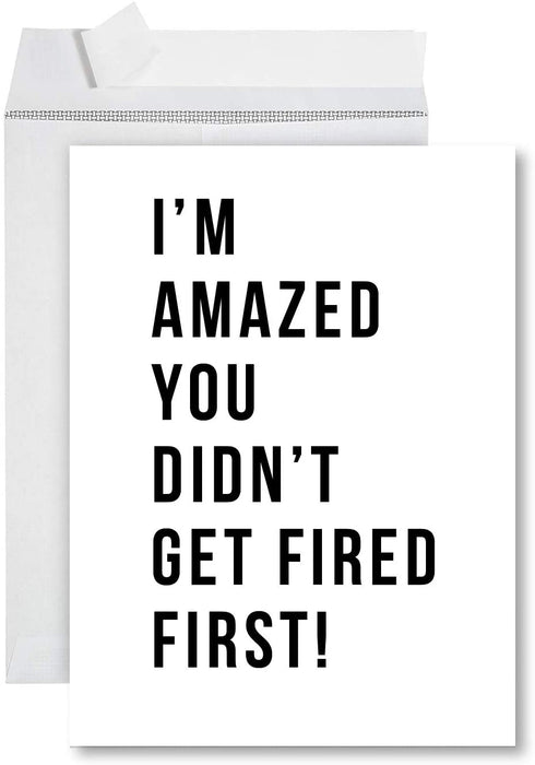 Funny Jumbo New Job Card With Envelope, Farewell Retirement Office-Set of 1-Andaz Press-You're Dead To US-