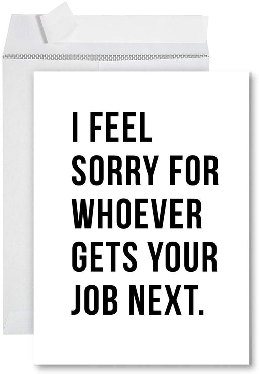 Funny Jumbo New Job Card With Envelope, Farewell Retirement Office-Set of 1-Andaz Press-You're Dead To US-