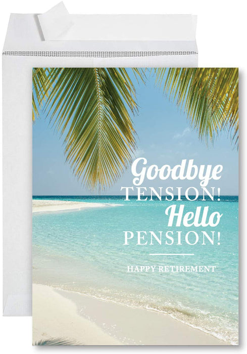 Funny Jumbo Retirement Card With Envelope, Farewell Office-Set of 1-Andaz Press-Done With That Sh*t Day-