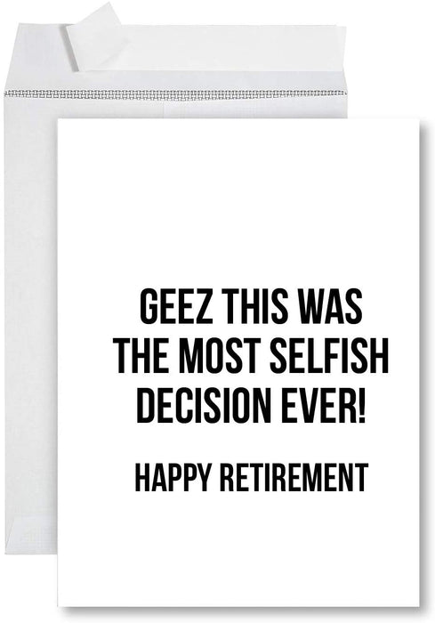Funny Jumbo Retirement Card With Envelope, Farewell Office-Set of 1-Andaz Press-Done With That Sh*t Day-