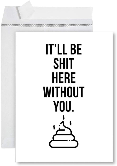 Funny Jumbo Retirement Card With Envelope, Farewell Office-Set of 1-Andaz Press-Done With That Sh*t Day-