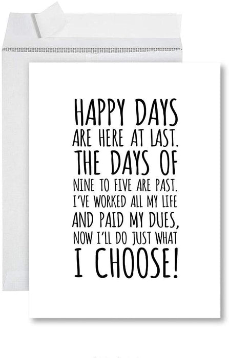 Funny Jumbo Retirement Card With Envelope, Greeting Card, For Coworker or Boss-Set of 1-Andaz Press-Thanks for Making Our Days Not Shit-