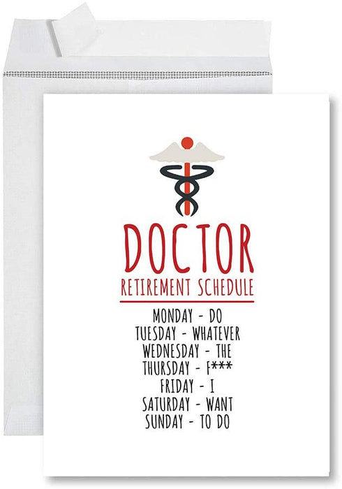 Funny Jumbo Retirement Card With Envelope Greeting Card For Essential Workers-Set of 1-Andaz Press-Seen It Smelled It Touched It Retired Nurse-