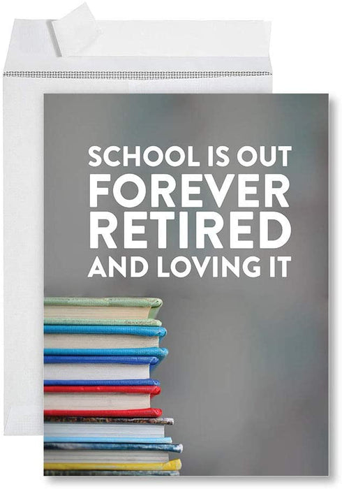 Funny Jumbo Retirement Card With Envelope Greeting Card For Essential Workers-Set of 1-Andaz Press-Seen It Smelled It Touched It Retired Nurse-