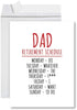 Funny Jumbo Retirement Card With Envelope, Greeting Card, For Parents-Set of 1-Andaz Press-Dad Retirement Schedule-