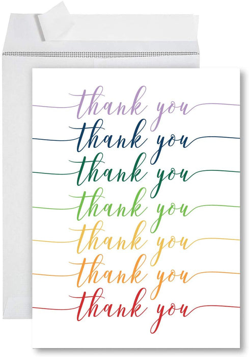 Funny Jumbo Thank You Card With Envelope, Greeting Card-Set of 1-Andaz Press-Thank You Gold Heart-