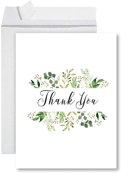 Funny Jumbo Thank You Card With Envelope, Greeting Card-Set of 1-Andaz Press-Thank You Gold Heart-
