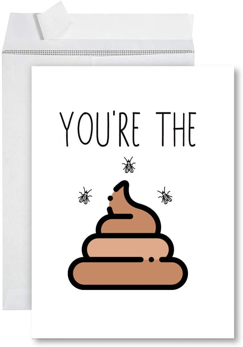 Funny Jumbo Thank You Card With Envelope, Greeting Card-Set of 1-Andaz Press-You're The Sh*t-