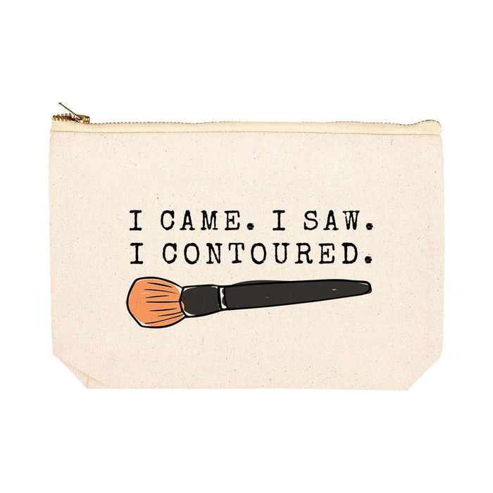 Funny Makeup Bag Canvas Cosmetic Bag with Zipper Makeup Pouch Design 1-Set of 1-Andaz Press-Cute Eyelashes-