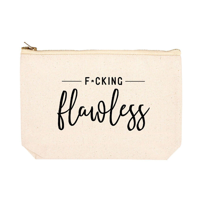 Funny Makeup Bag Canvas Cosmetic Bag with Zipper Makeup Pouch Design 1-Set of 1-Andaz Press-Cute Eyelashes-