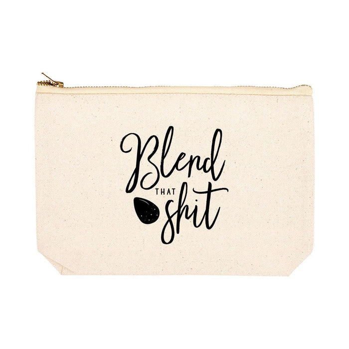 Funny Makeup Bag Canvas Cosmetic Bag with Zipper Makeup Pouch Design 1-Set of 1-Andaz Press-Cute Eyelashes-