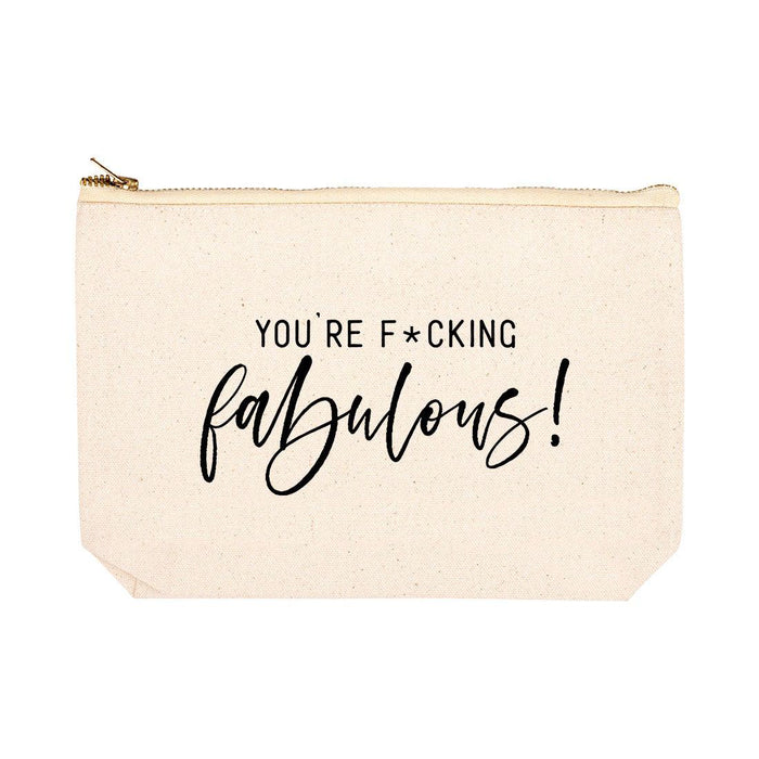 Funny Makeup Bag Canvas Cosmetic Bag with Zipper Makeup Pouch Design 1-Set of 1-Andaz Press-Cute Eyelashes-