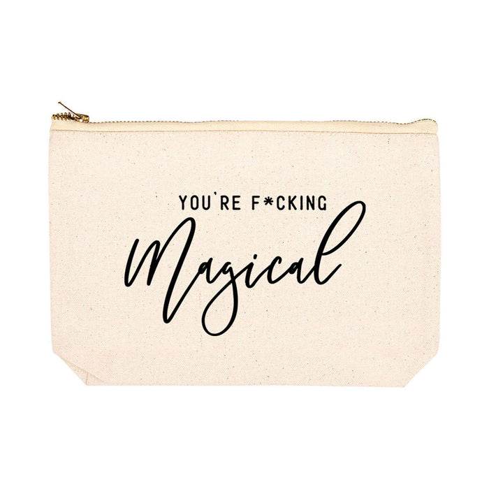 Funny Makeup Bag Canvas Cosmetic Bag with Zipper Makeup Pouch Design 1-Set of 1-Andaz Press-Cute Eyelashes-