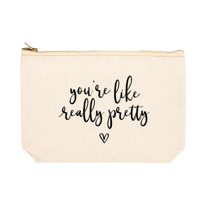 Funny Makeup Bag Canvas Cosmetic Bag with Zipper Makeup Pouch Design 1-Set of 1-Andaz Press-Cute Eyelashes-