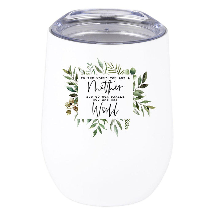 Funny Mother's Day Wine Tumbler with Lid 12 Oz Stemless Stainless Steel Insulated-Set of 1-Andaz Press-Because Mommin Ain't Easy-