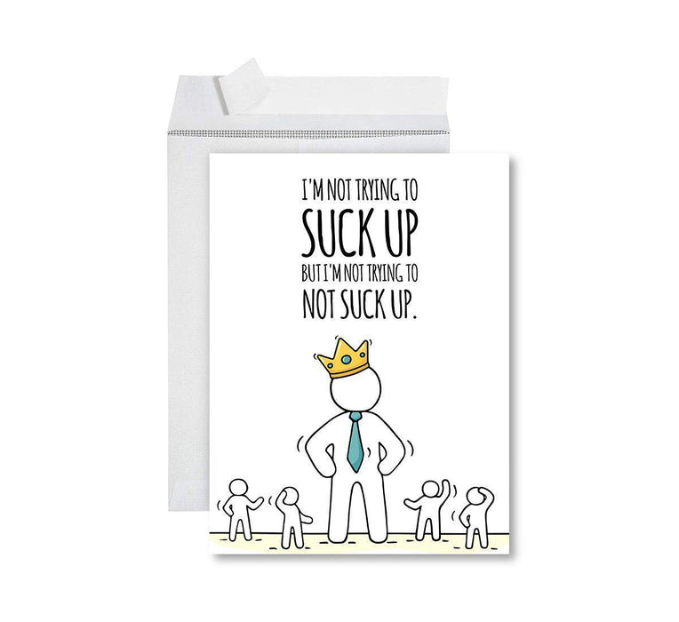 Funny National Boss's Day Jumbo Card, Blank Greeting Card with Envelope-Set of 1-Andaz Press-Awesome Boss-