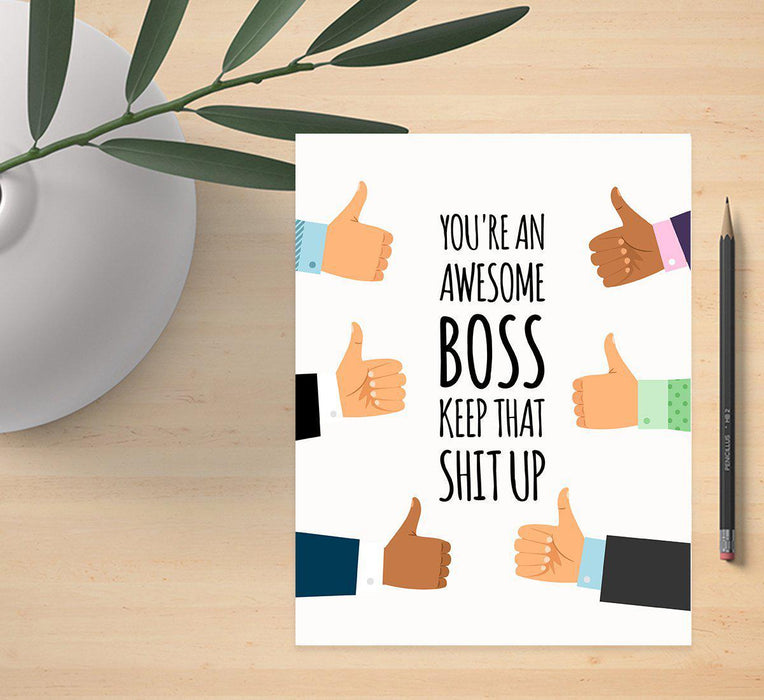 Funny National Boss's Day Jumbo Card, Blank Greeting Card with Envelope-Set of 1-Andaz Press-Awesome Boss-