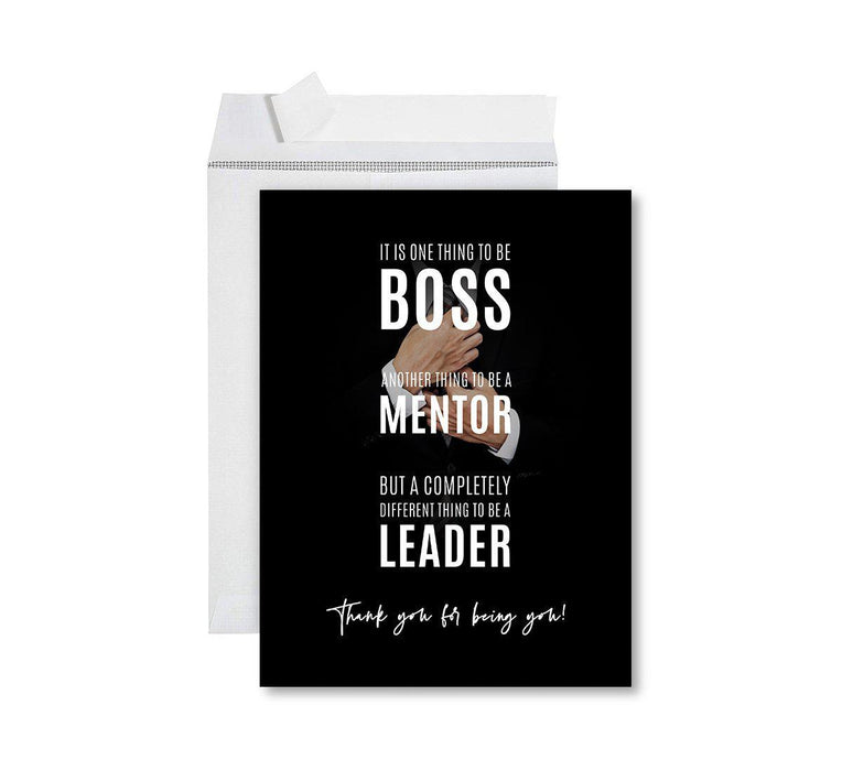 Funny National Boss's Day Jumbo Card, Blank Greeting Card with Envelope-Set of 1-Andaz Press-Boss Mentor Leader Male-