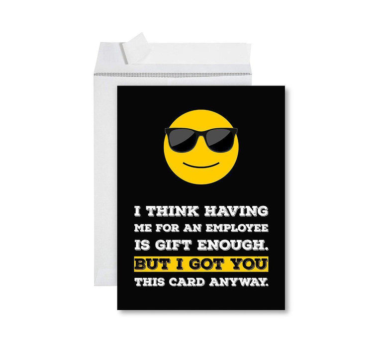 Funny National Boss's Day Jumbo Card, Blank Greeting Card with Envelope-Set of 1-Andaz Press-Gift Enough-