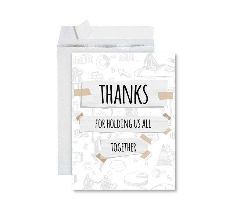 Funny National Boss's Day Jumbo Card, Blank Greeting Card with Envelope-Set of 1-Andaz Press-Holding Us All Together-
