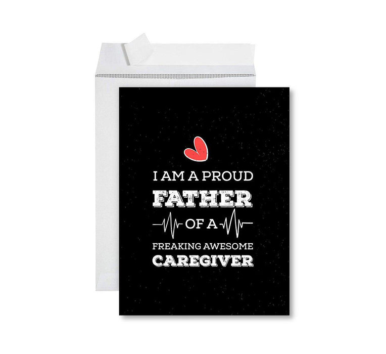 Funny National Caregivers Day Jumbo Card, Blank Greeting Card with Envelope For Caregiver-Set of 1-Andaz Press-Another Day As A Caregiver-