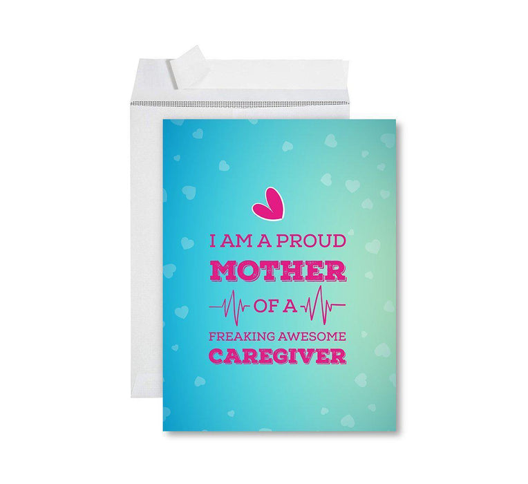 Funny National Caregivers Day Jumbo Card, Blank Greeting Card with Envelope For Caregiver-Set of 1-Andaz Press-Another Day As A Caregiver-