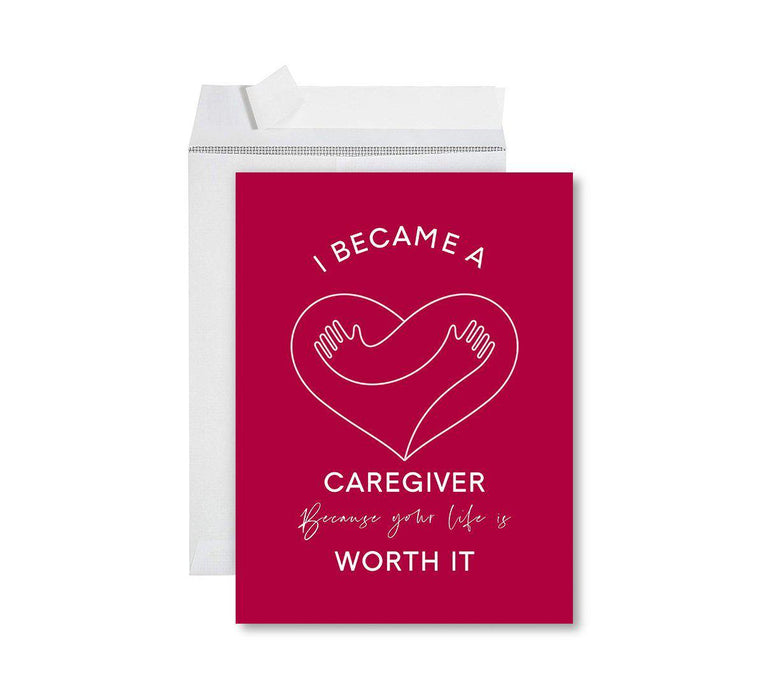 Funny National Caregivers Day Jumbo Card, Blank Greeting Card with Envelope For Caregiver-Set of 1-Andaz Press-Another Day As A Caregiver-