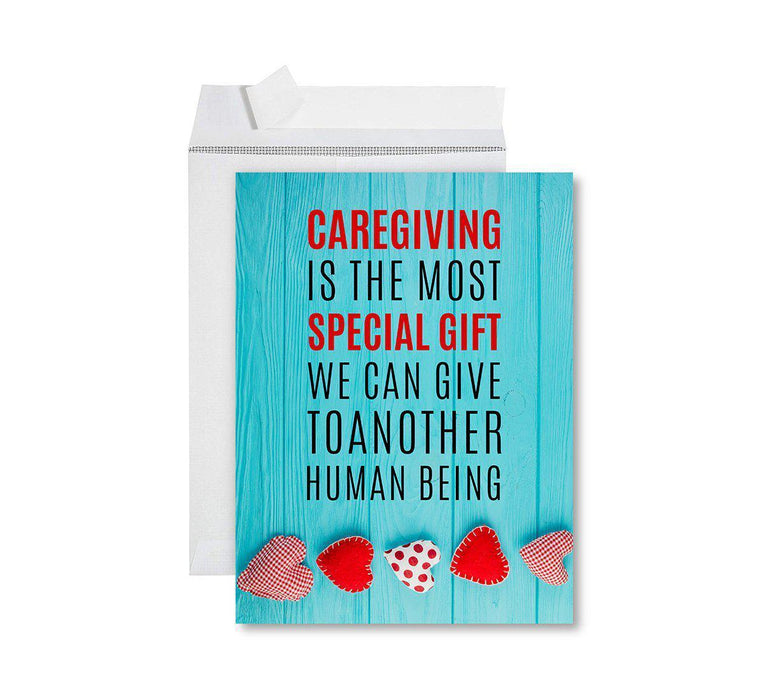 Funny National Caregivers Day Jumbo Card, Blank Greeting Card with Envelope For Caregiver-Set of 1-Andaz Press-Another Day As A Caregiver-