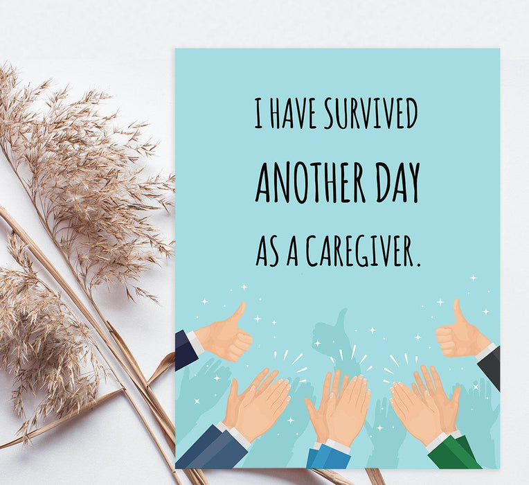 Funny National Caregivers Day Jumbo Card, Blank Greeting Card with Envelope For Caregiver-Set of 1-Andaz Press-Another Day As A Caregiver-