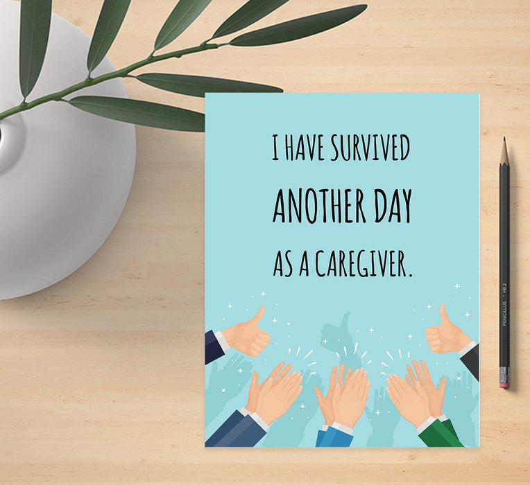 Funny National Caregivers Day Jumbo Card, Blank Greeting Card with Envelope For Caregiver-Set of 1-Andaz Press-Another Day As A Caregiver-