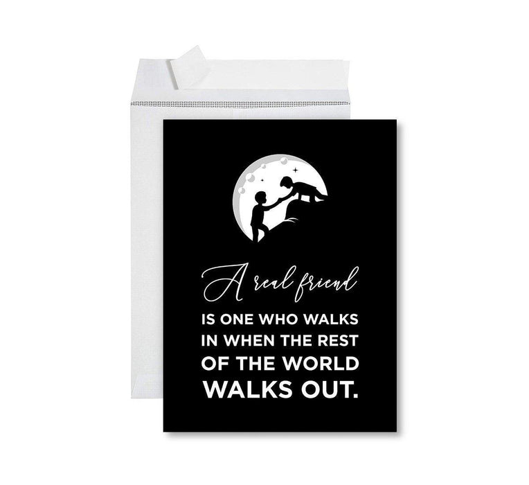 Funny National Caregivers Day Jumbo Card, Blank Greeting Card with Envelope For Caregiver-Set of 1-Andaz Press-A Real Friend-