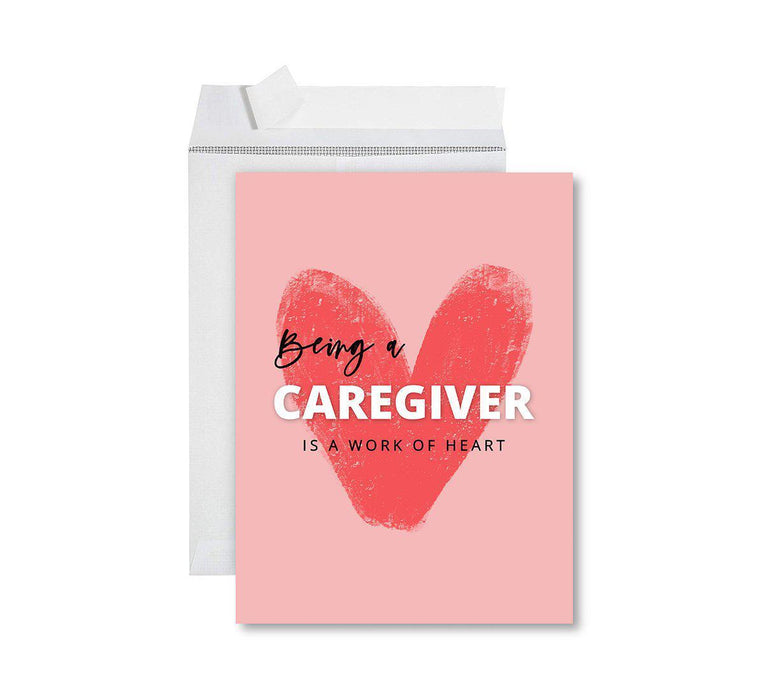 Funny National Caregivers Day Jumbo Card, Blank Greeting Card with Envelope For Caregiver-Set of 1-Andaz Press-A Work of Heart-