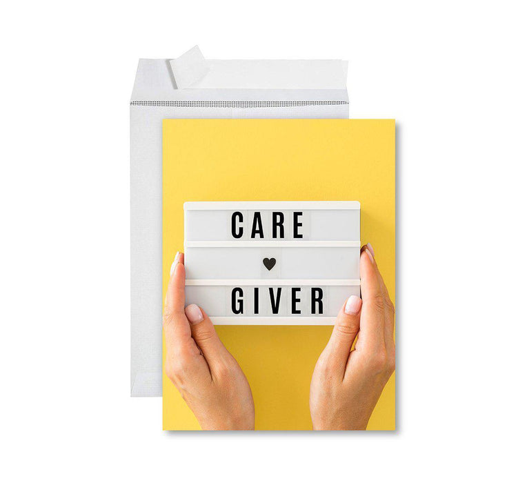 Funny National Caregivers Day Jumbo Card, Blank Greeting Card with Envelope For Caregiver-Set of 1-Andaz Press-Care Giver-
