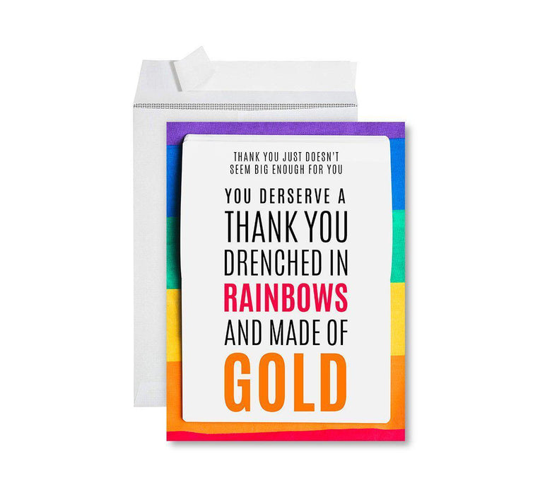 Funny National Caregivers Day Jumbo Card, Blank Greeting Card with Envelope For Caregiver-Set of 1-Andaz Press-Thank You-
