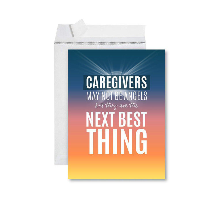 Funny National Caregivers Day Jumbo Card, Blank Greeting Card with Envelope For Caregiver-Set of 1-Andaz Press-The Next Best Thing-