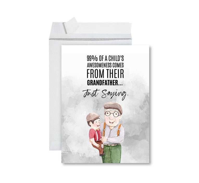 Funny National Grandparents Day Jumbo Card, Blank Greeting Card with Envelope-Set of 1-Andaz Press-Thank You Grandma-