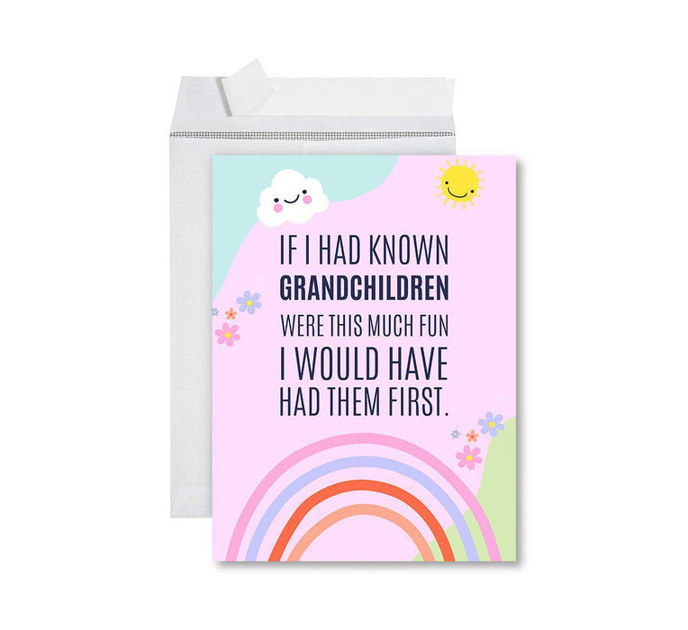 Funny National Grandparents Day Jumbo Card, Blank Greeting Card with Envelope-Set of 1-Andaz Press-Thank You Grandma-