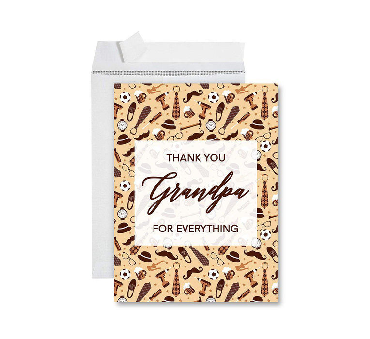 Funny National Grandparents Day Jumbo Card, Blank Greeting Card with Envelope-Set of 1-Andaz Press-Thank You Grandma-