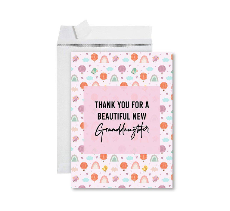 Funny National Grandparents Day Jumbo Card, Blank Greeting Card with Envelope-Set of 1-Andaz Press-Beautiful Granddaughter-