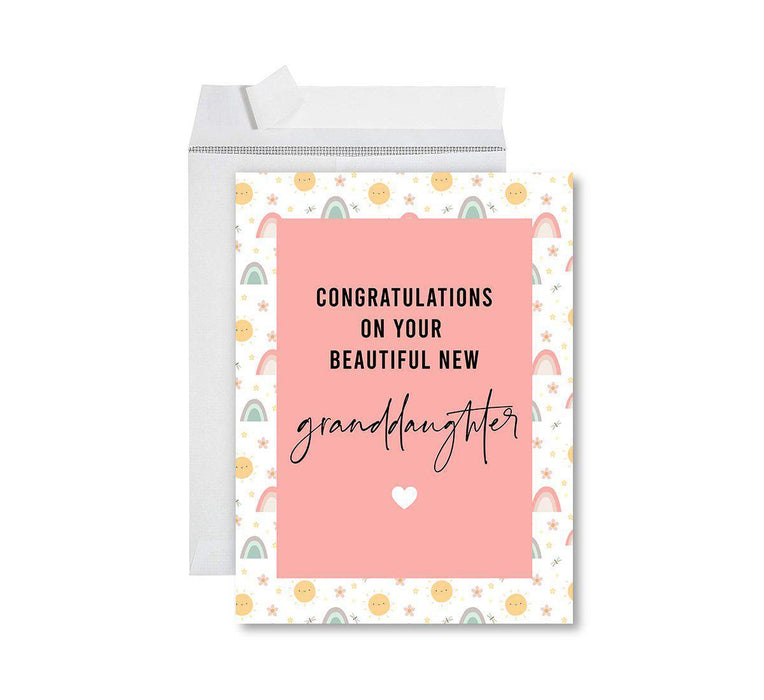 Funny National Grandparents Day Jumbo Card, Blank Greeting Card with Envelope-Set of 1-Andaz Press-Congratulations New Granddaughter-