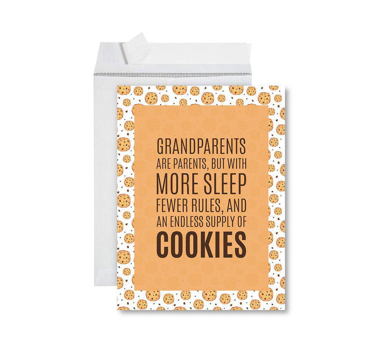 Funny National Grandparents Day Jumbo Card, Blank Greeting Card with Envelope-Set of 1-Andaz Press-Endless Supply of Cookies-