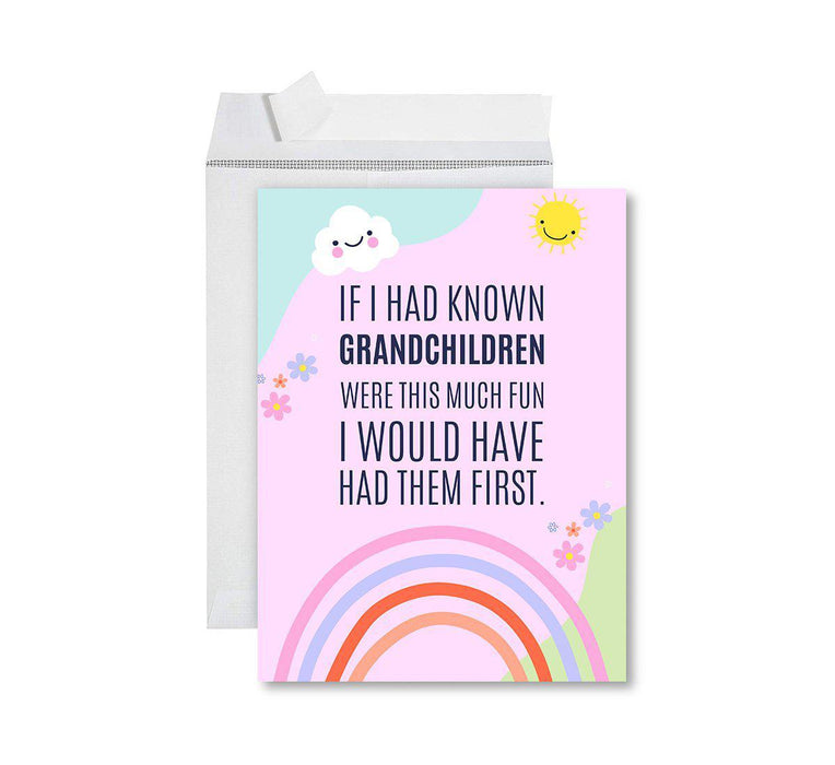 Funny National Grandparents Day Jumbo Card, Blank Greeting Card with Envelope-Set of 1-Andaz Press-Fun Grandchildren-