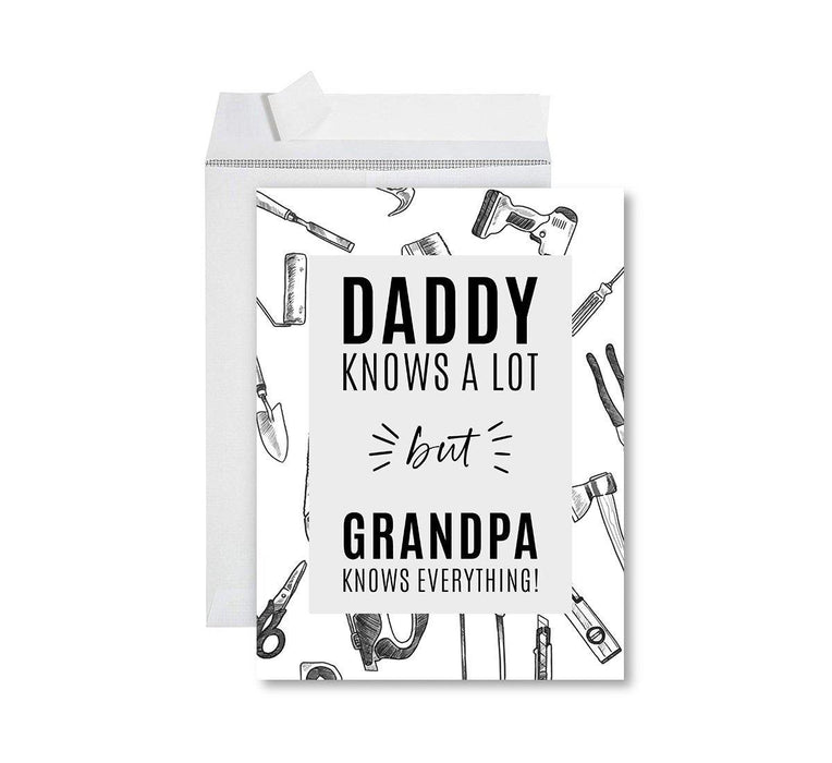 Funny National Grandparents Day Jumbo Card, Blank Greeting Card with Envelope-Set of 1-Andaz Press-Grandpa Knows Everything-