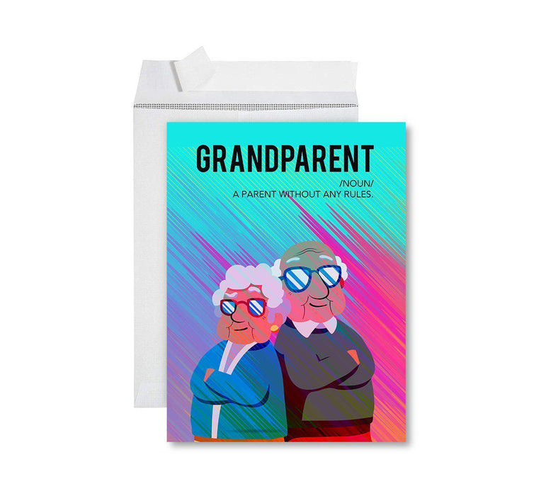 Funny National Grandparents Day Jumbo Card, Blank Greeting Card with Envelope-Set of 1-Andaz Press-Grandparent Definition-