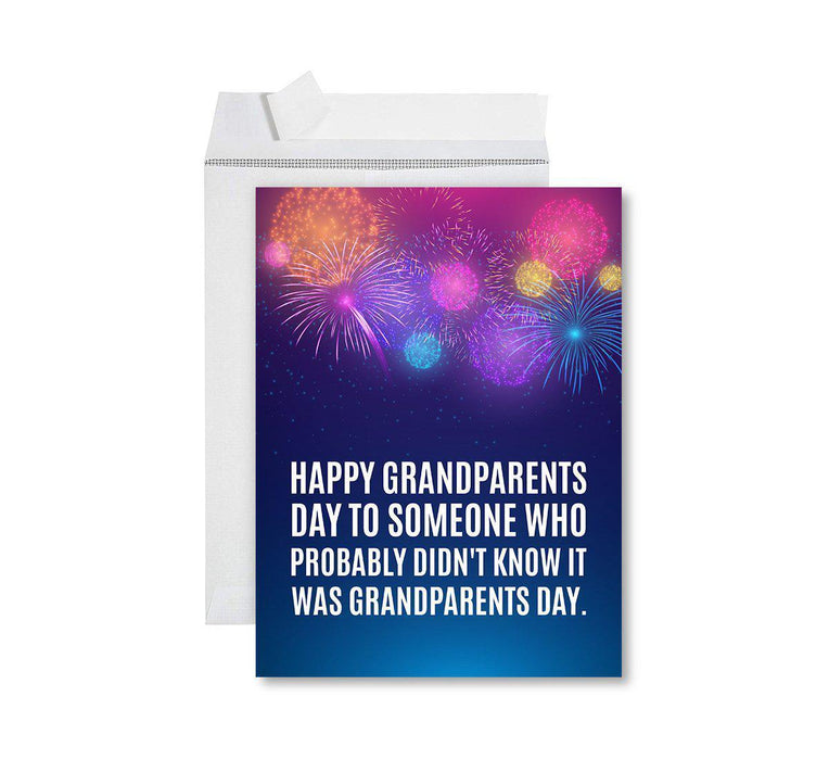 Funny National Grandparents Day Jumbo Card, Blank Greeting Card with Envelope-Set of 1-Andaz Press-Happy Grandparents Day-