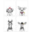 Funny Nursery Room Wall Art, Hipster Animals, Dog, Pig, Horse Cow, White-Set of 4-Andaz Press-