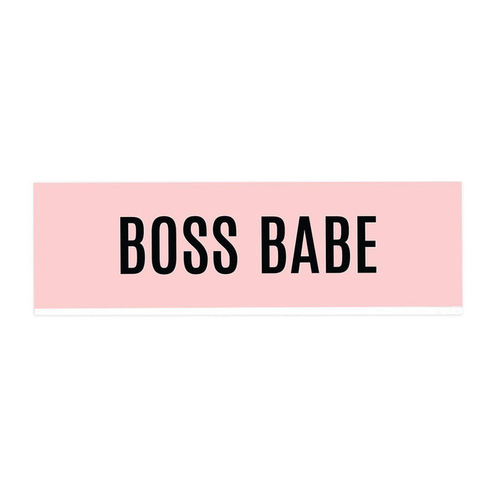 Funny Office Desk Plate, Acrylic Plate for Desk Decorations Design 1-Set of 1-Andaz Press-Boss Babe-