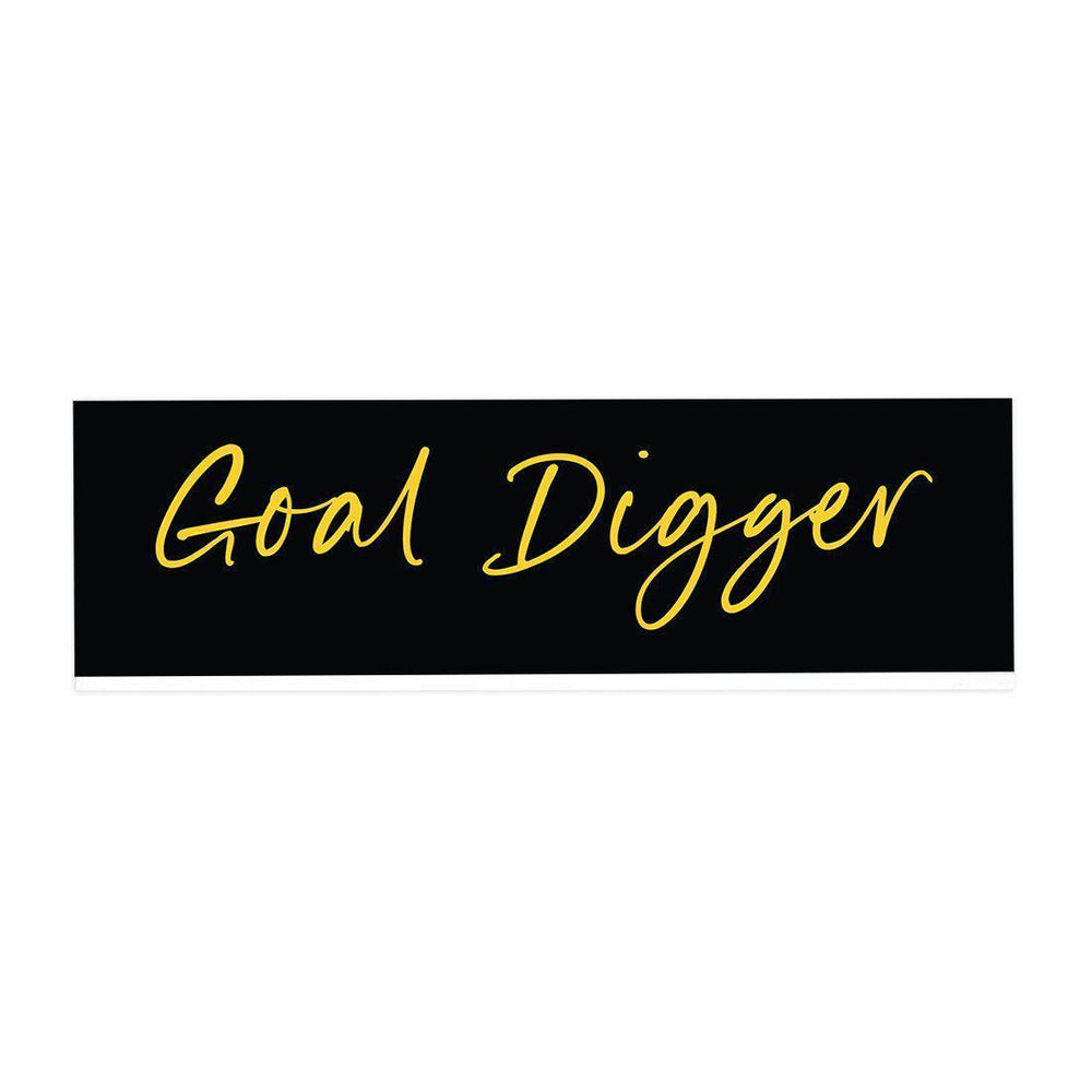 Funny Office Desk Plate, Acrylic Plate for Desk Decorations Design 1-Set of 1-Andaz Press-Goal Digger-