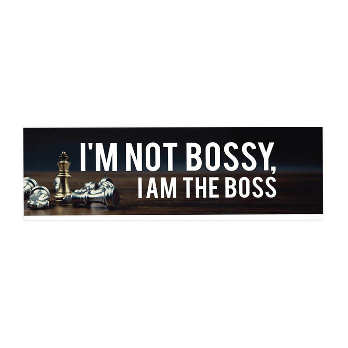 Funny Office Desk Plate, Acrylic Plate for Desk Decorations Design 1-Set of 1-Andaz Press-I'm Not Bossy-
