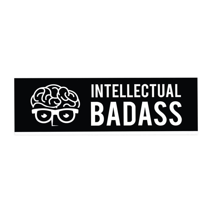 Funny Office Desk Plate, Acrylic Plate for Desk Decorations Design 1-Set of 1-Andaz Press-Intellectual Badass-